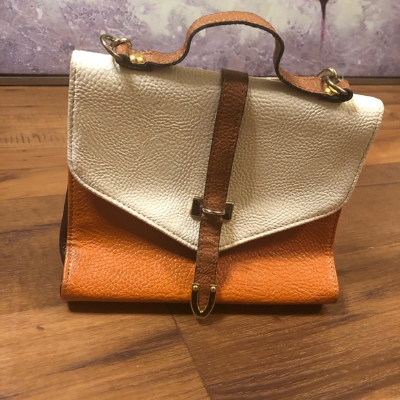 Handbags - Leather Color-block Crossbody